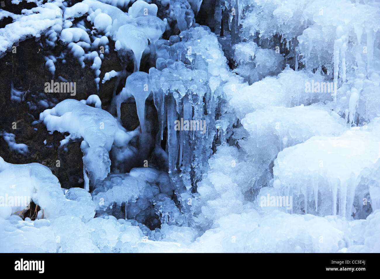 Ice fall background Stock Photo
