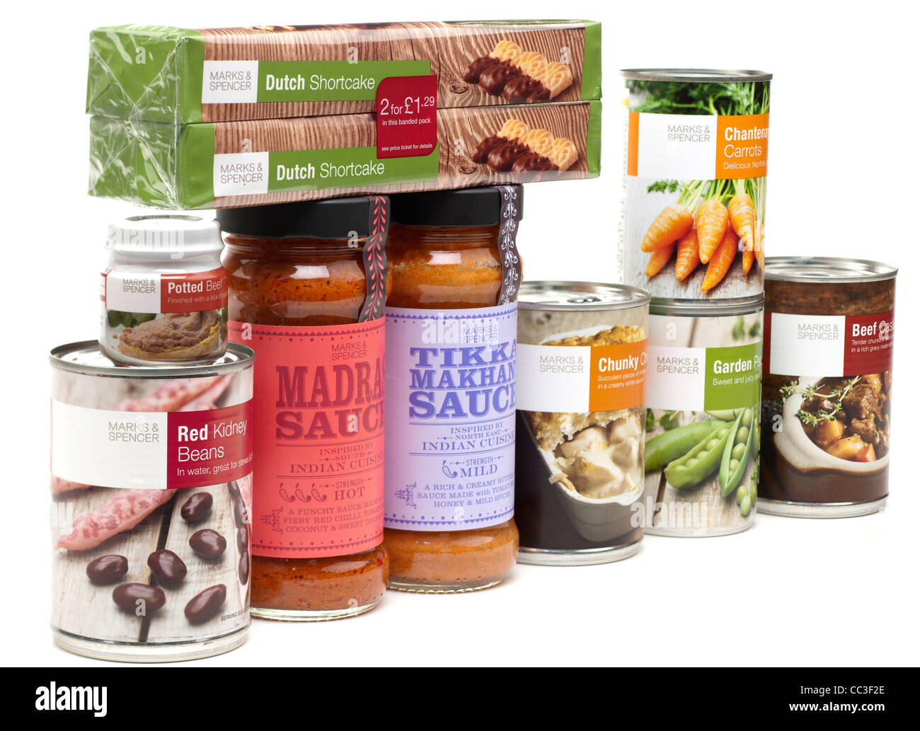 Selection of items from a Marks and Spencer food store Stock Photo