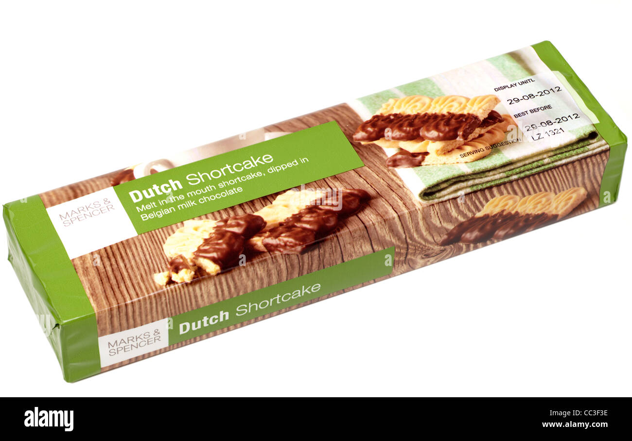 Half dipped chocolate Dutch shortcake biscuits from Marks and Spencer Stock Photo