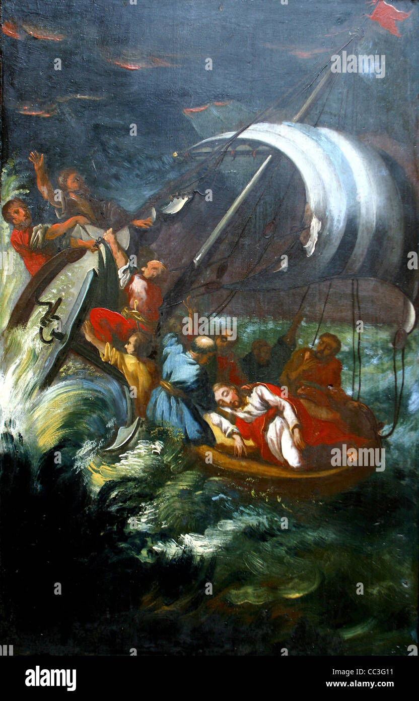 Miracle of Jesus: Jesus Calms a Storm on the Sea Stock Photo - Alamy