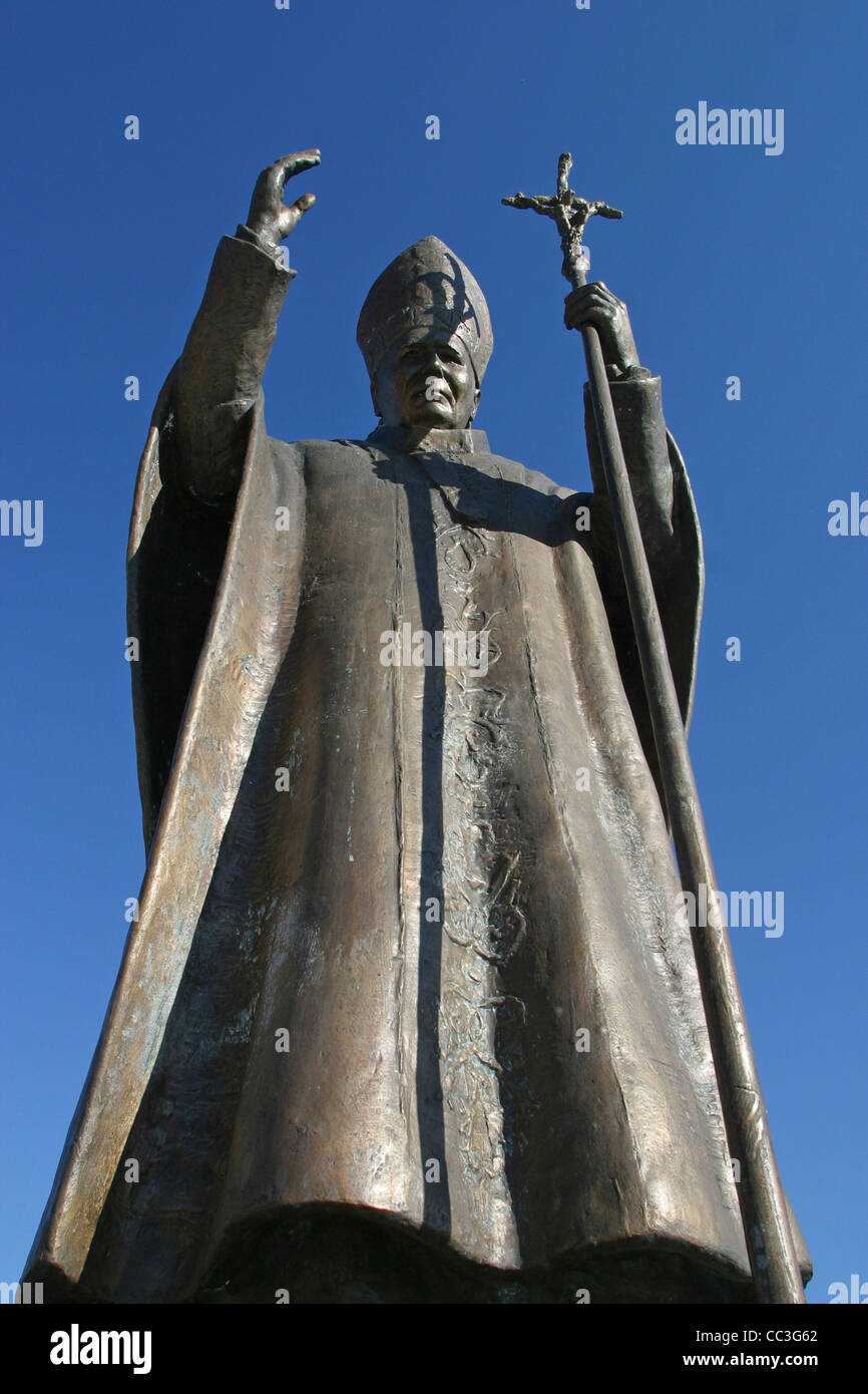 Pope John Paul II statue in Marija Bistrica , Croatia Stock Photo