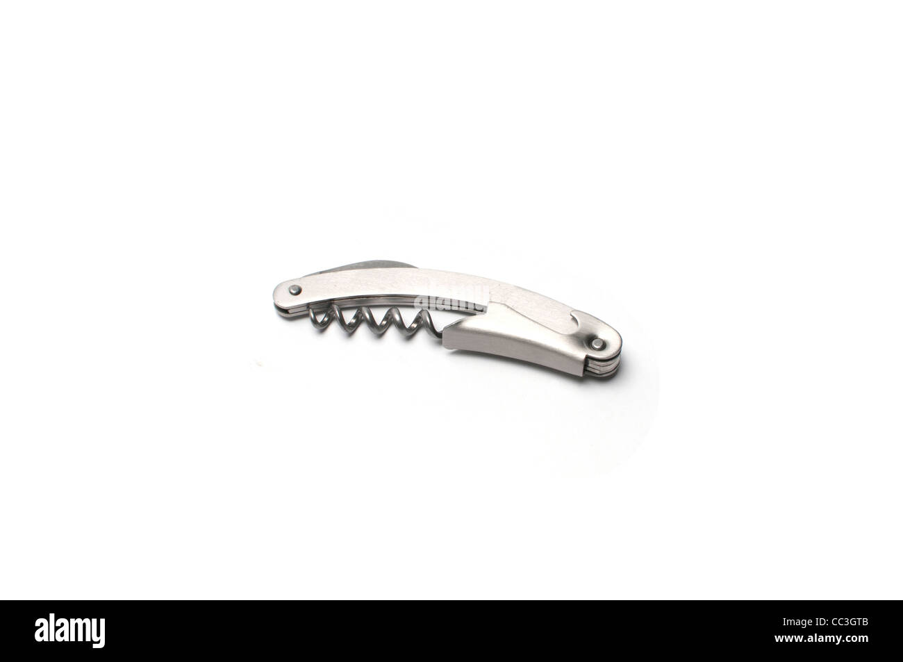 A bottle opener and corkscrew Stock Photo