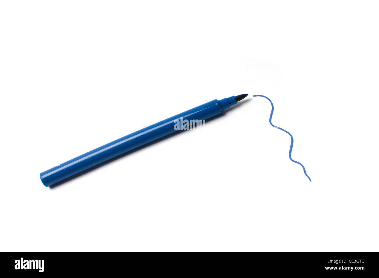 A blue felt tip pen Stock Photo