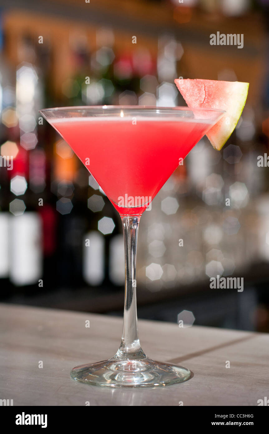 A pink coloured cocktail Stock Photo