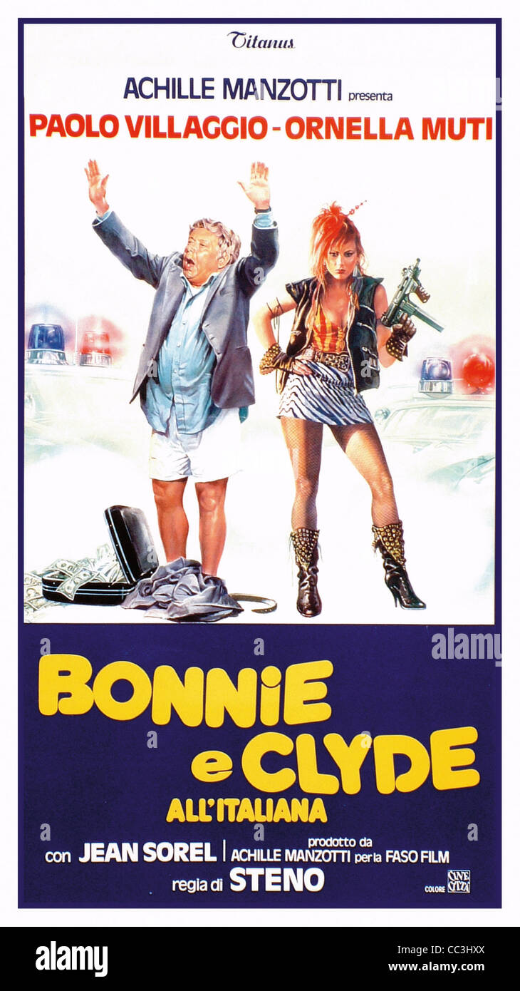 Cinema: Bonnie And Clyde 1982 Italian Director Steno Poster Stock Photo
