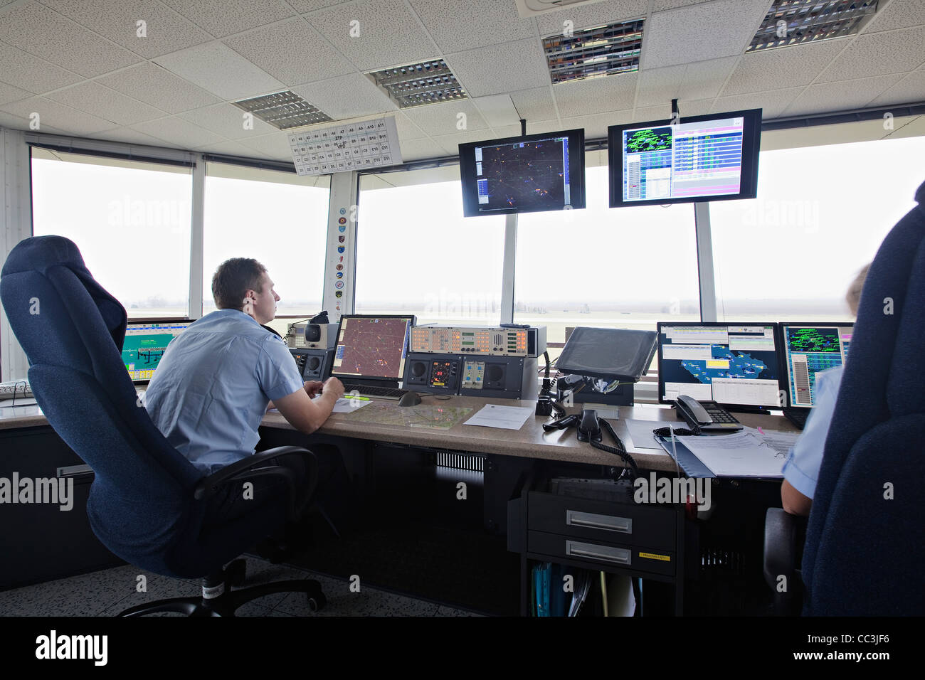 ATC (Air Traffic Control) center of the 21st Tactical Air Force Base at