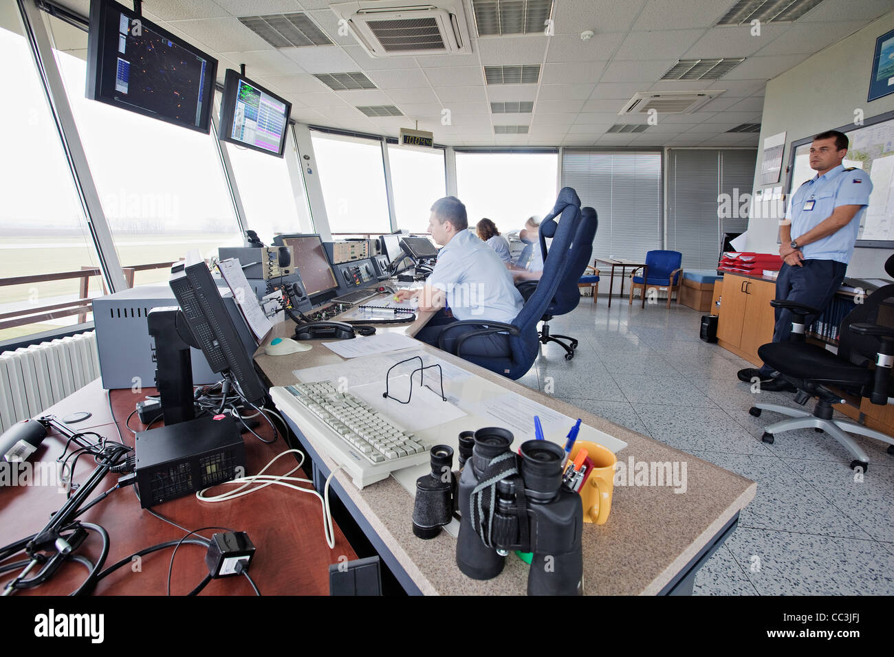 ATC (Air Traffic Control) center of the 21st Tactical Air Force Base at