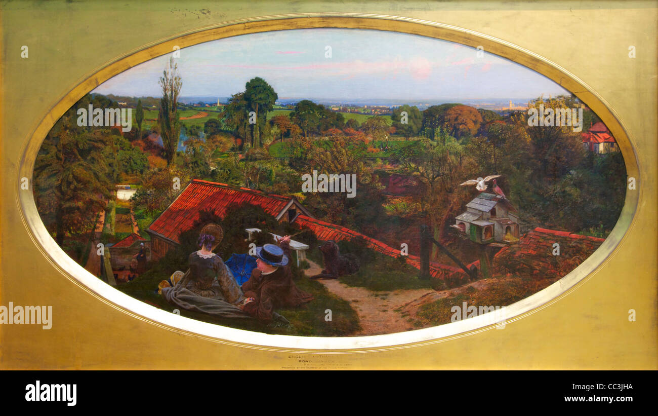 An English Autumn Afternoon by Ford Madox Brown, 1852-3, City Art Gallery, Birmingham city centre, West Midlands, England, Unite Stock Photo