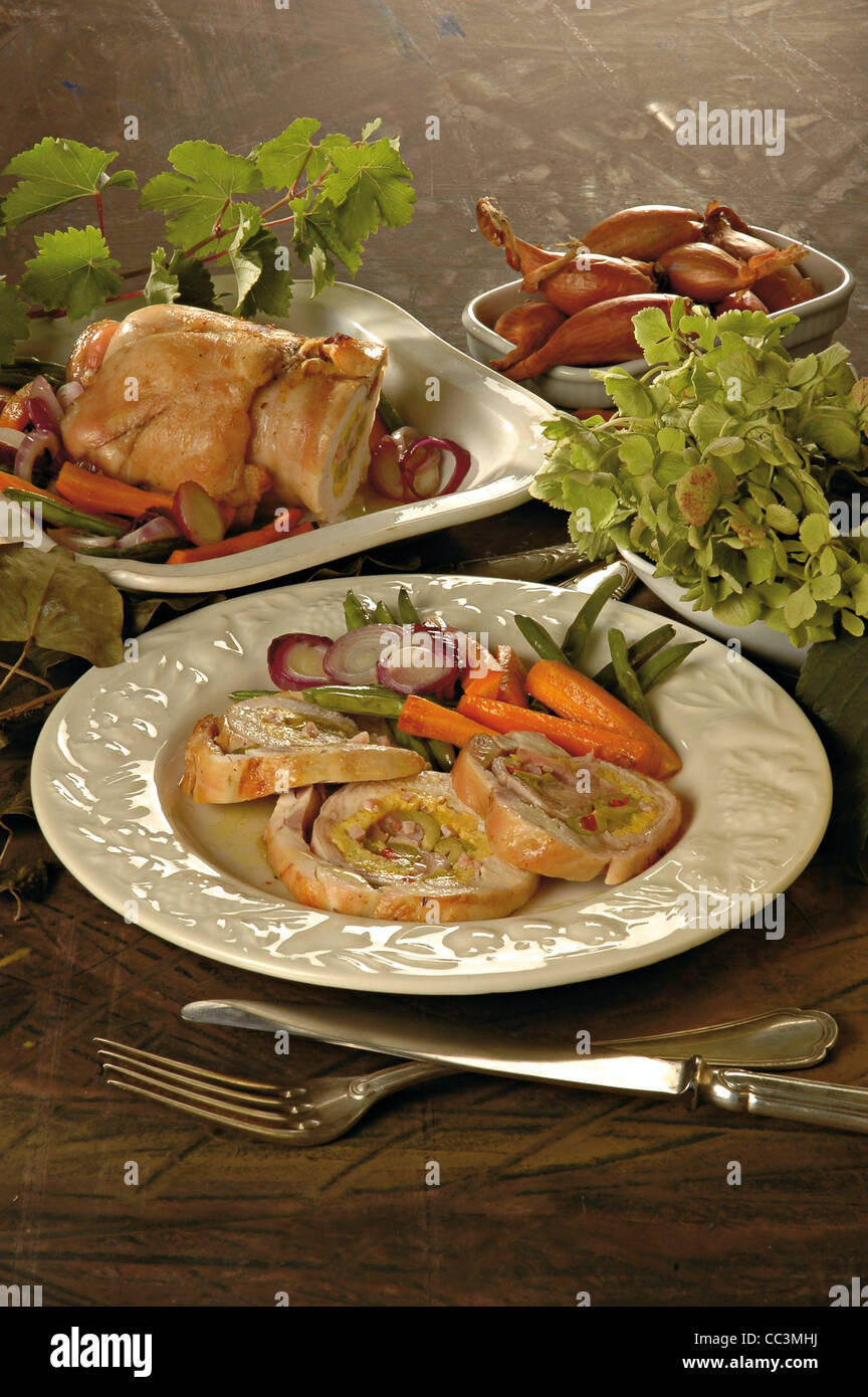 Cuisine: Rabbit Stuffed With Ham Stock Photo - Alamy