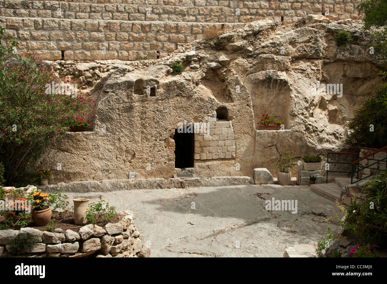 Tomb of the garden where Jesus burial place was in Jerusalem Stock Photo