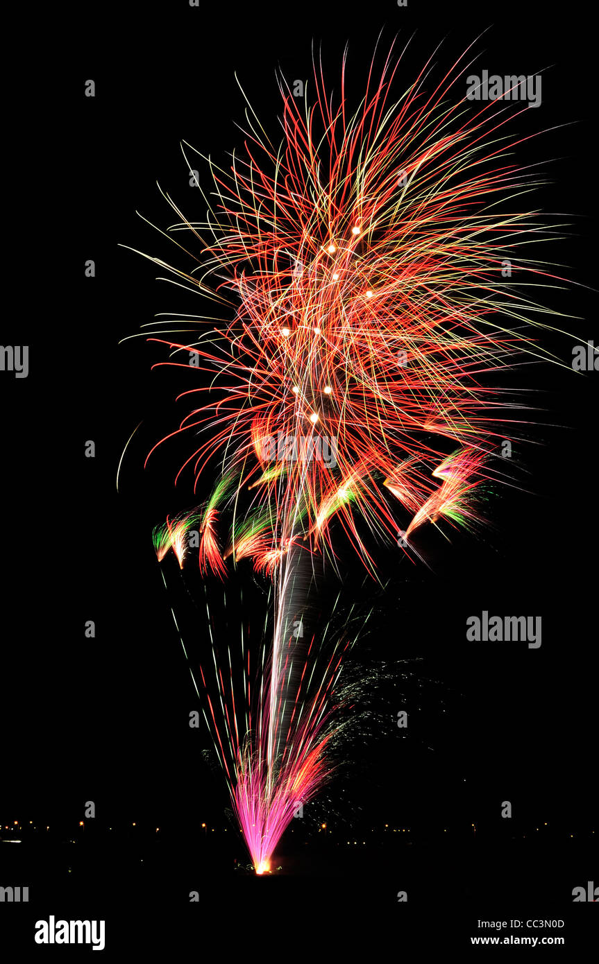 firework display,guy fawkes night,rossall,fleetwood,england,uk,europe Stock Photo