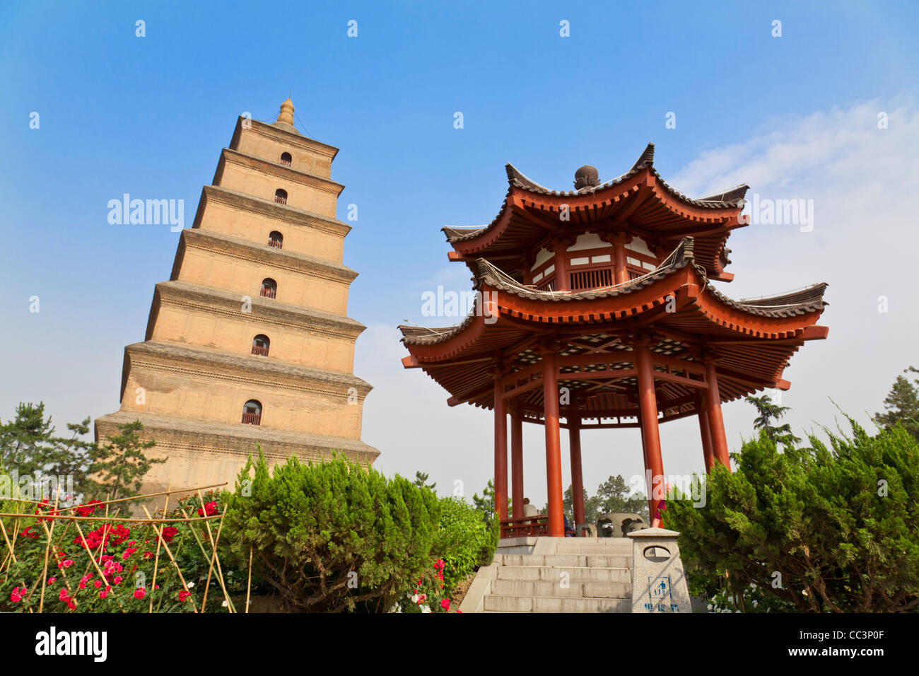 China, Shaanxi, Xi'an, Big Goose Pagoda Stock Photo