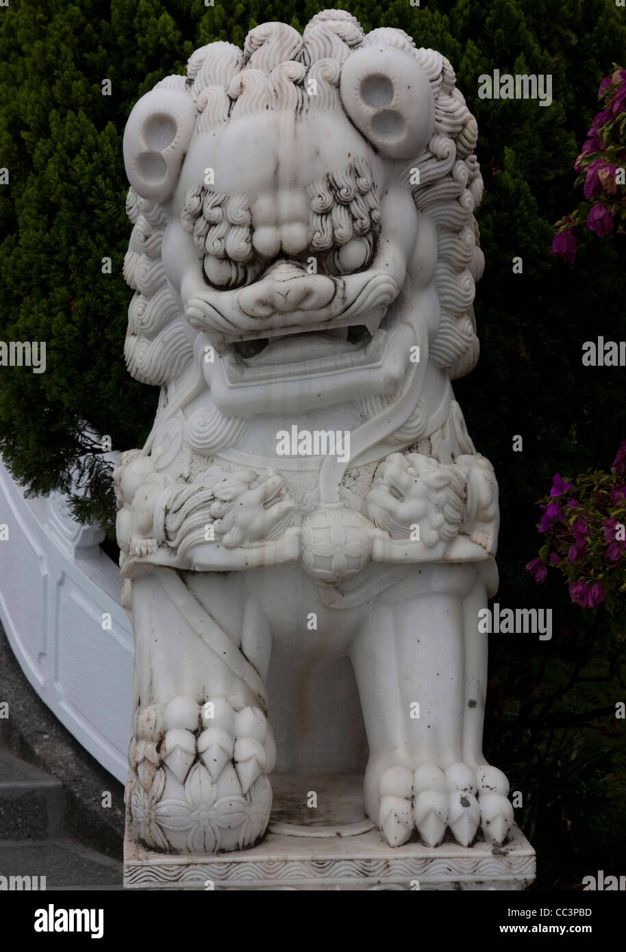 Lion Sculpture at a temple at Kaoshiung Taiwan Stock Photo