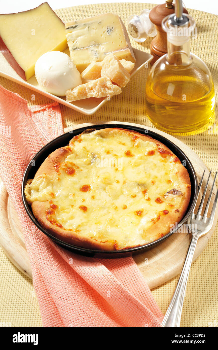 Cuisine Pizza Quattro Formaggi, Topped With Fontina,