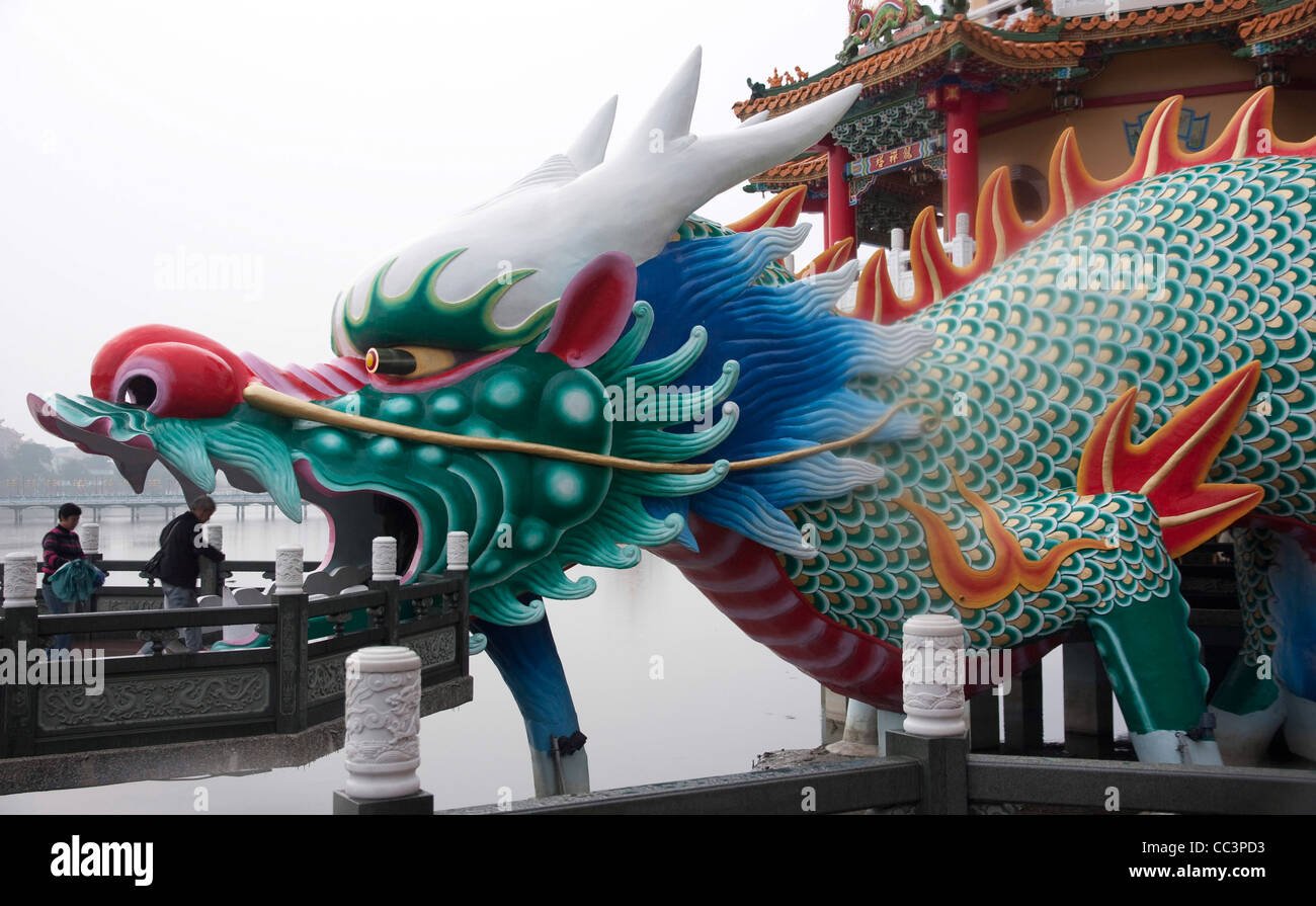 Beautiful sculpture at a temple in Kaoshiung Taiwan Stock Photo