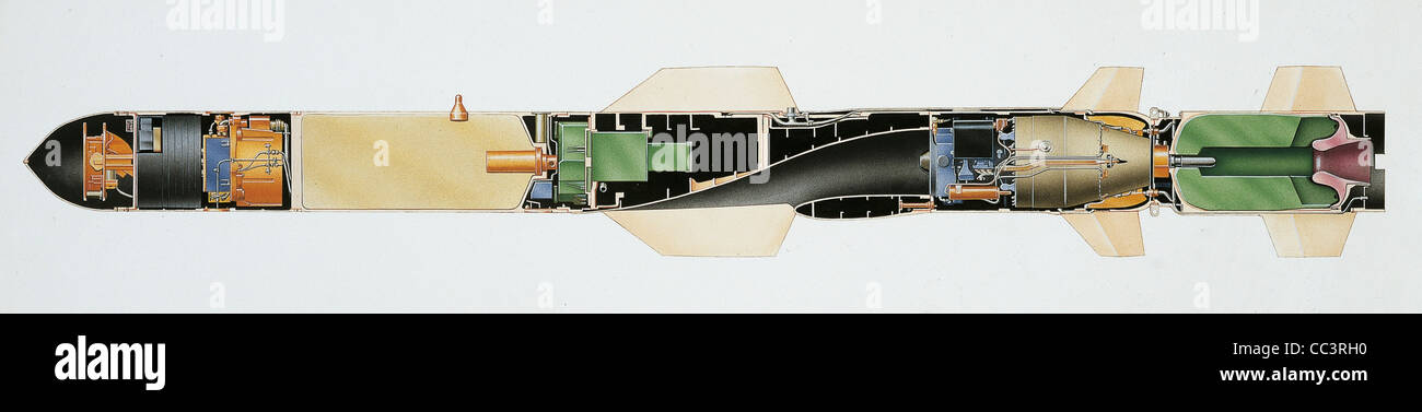 Aviation: Dedicated Anti-Ship United States Armed Forces Harpoon Missile. Drawing Stock Photo
