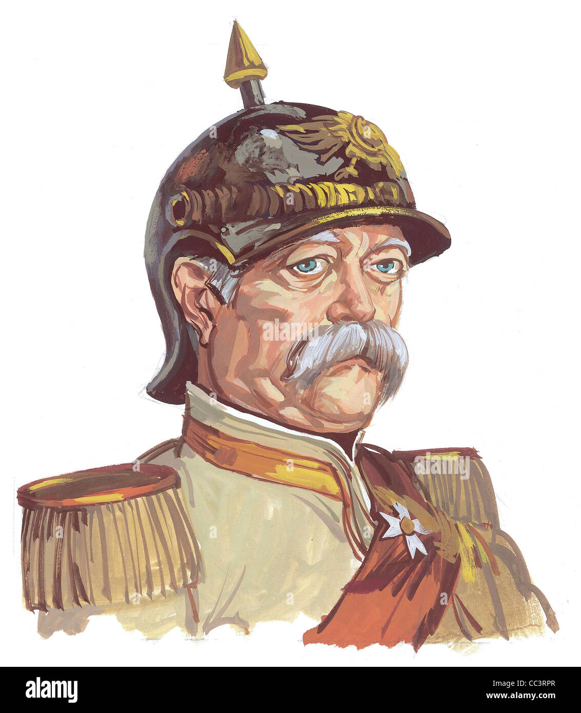 Germany, 19th Century. Otto Von Bismarck (1815-1898), Chancellor Of Kaiser Wilhelm I - Coffee Painting Stock Photo