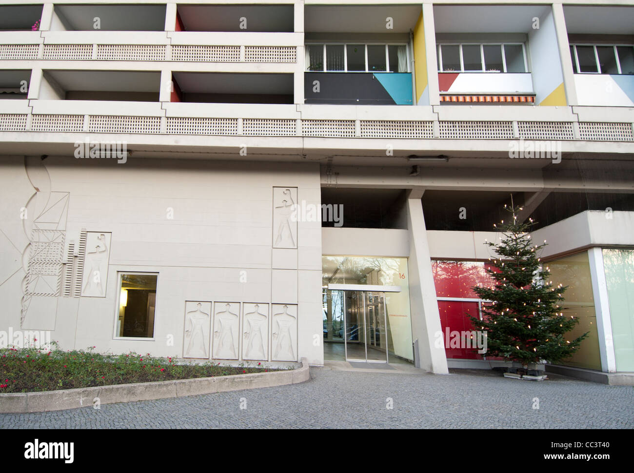 Corbusierhaus Berlin, Germany (Unité d'Habitation, type Berlin)  Built for a international exhibition (Interbau) in 1957. Stock Photo