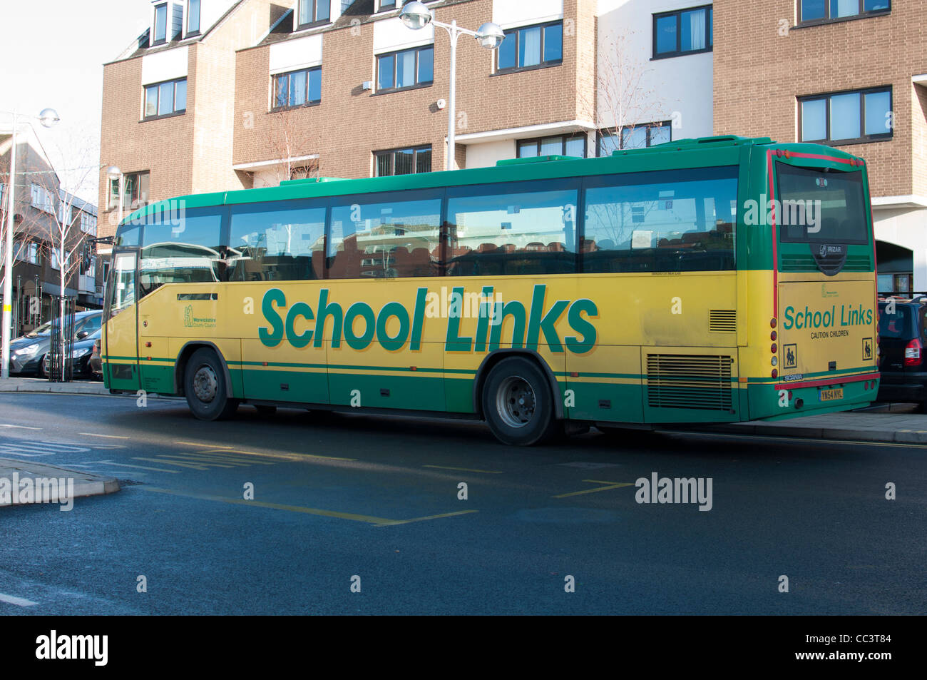 School bus, Warwick, England, UK Stock Photo