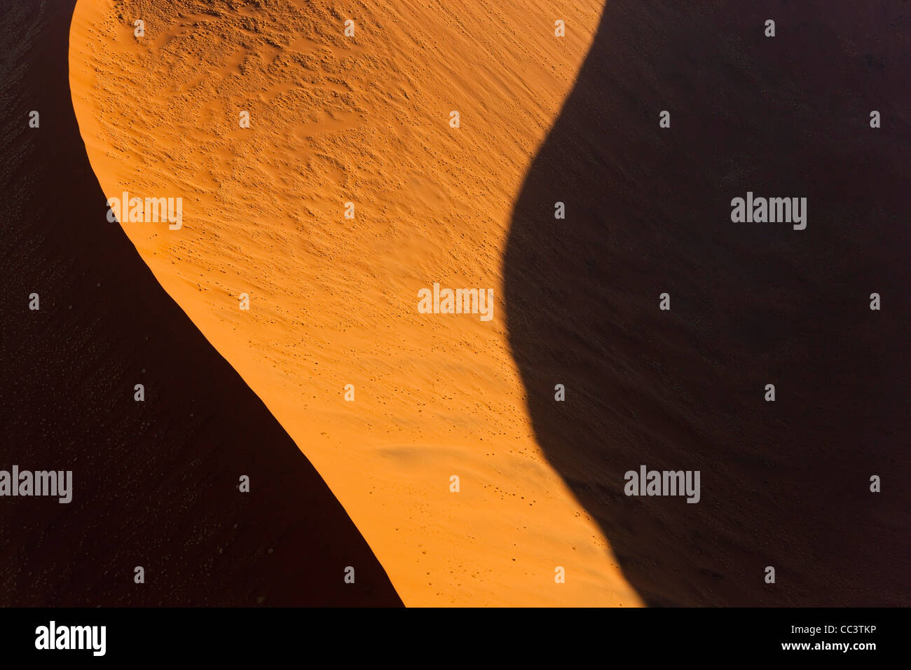 Aerial view over sand dunes, Namib Desert, Namibia Stock Photo