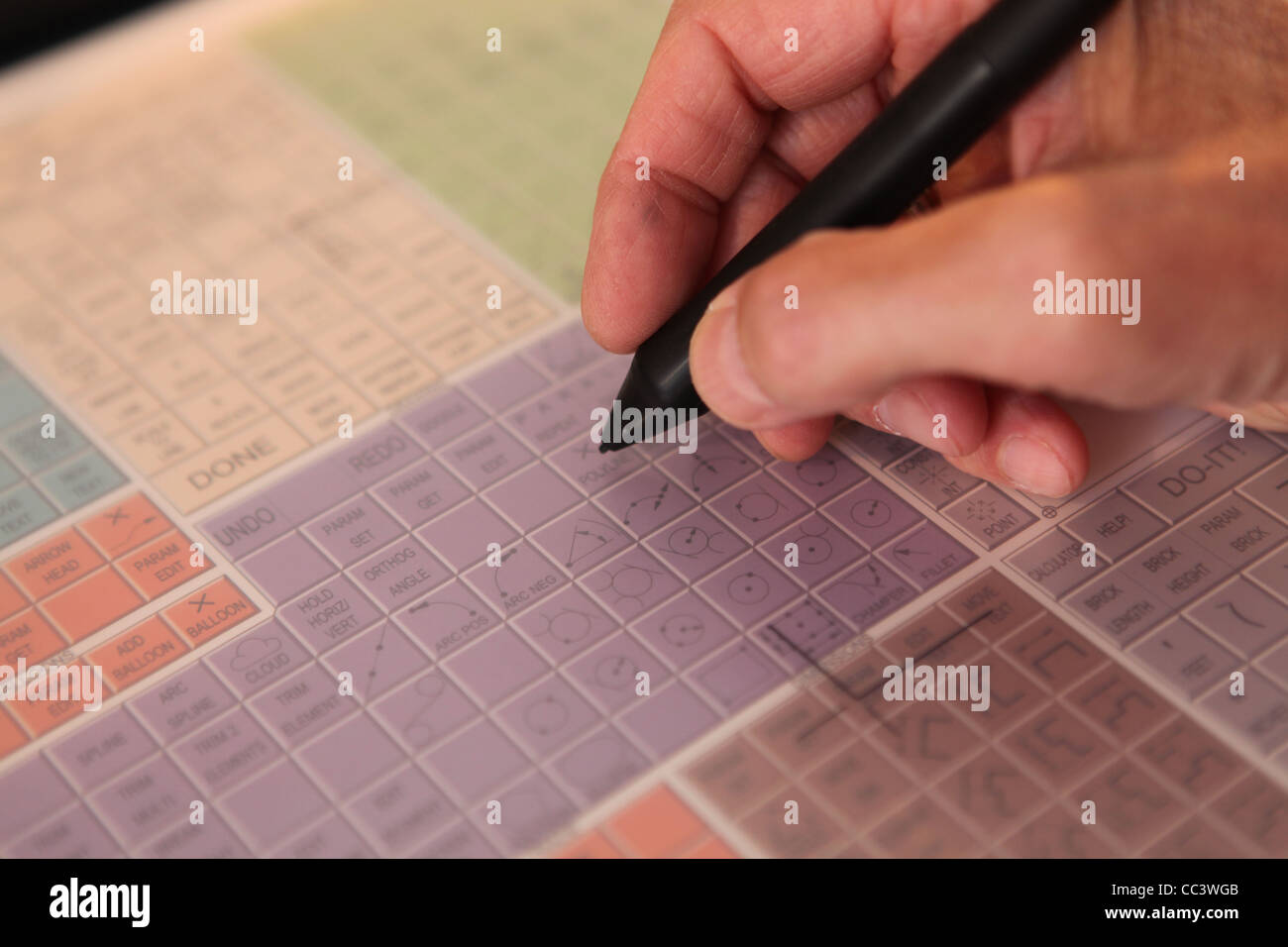 ARCHITECT WORKING CAD TABLET HAND PEN Stock Photo - Alamy