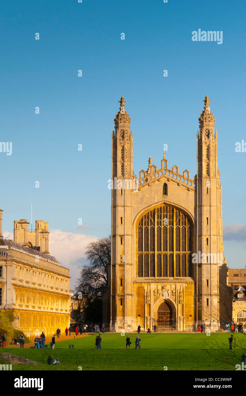UK, England, Cambridgeshire, Cambridge, The Backs, King's College Chapel Stock Photo