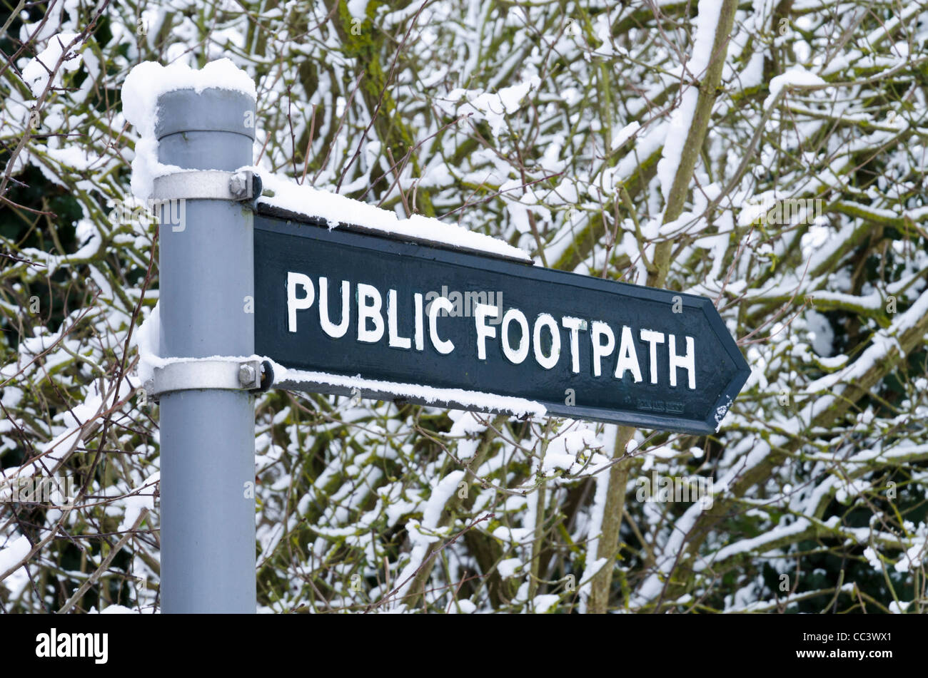 UK, England, Cambridgeshire, Comberton, Public footpath sign Stock Photo