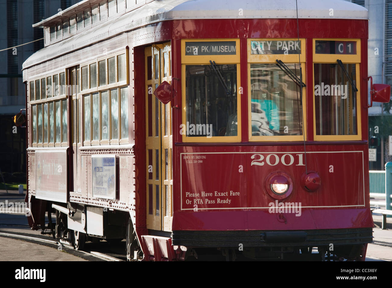 USA, Louisiana, New Orleans, Canal Street streetcars. morning Stock Photo