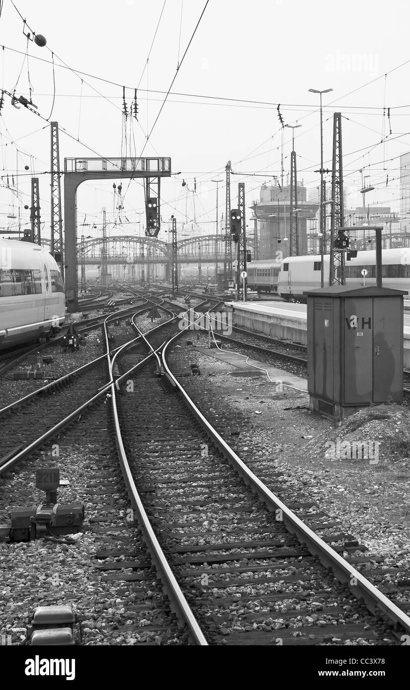 Train Track. Download Rail railroad train traffic Black and White Stock Photos & Images - Alamy