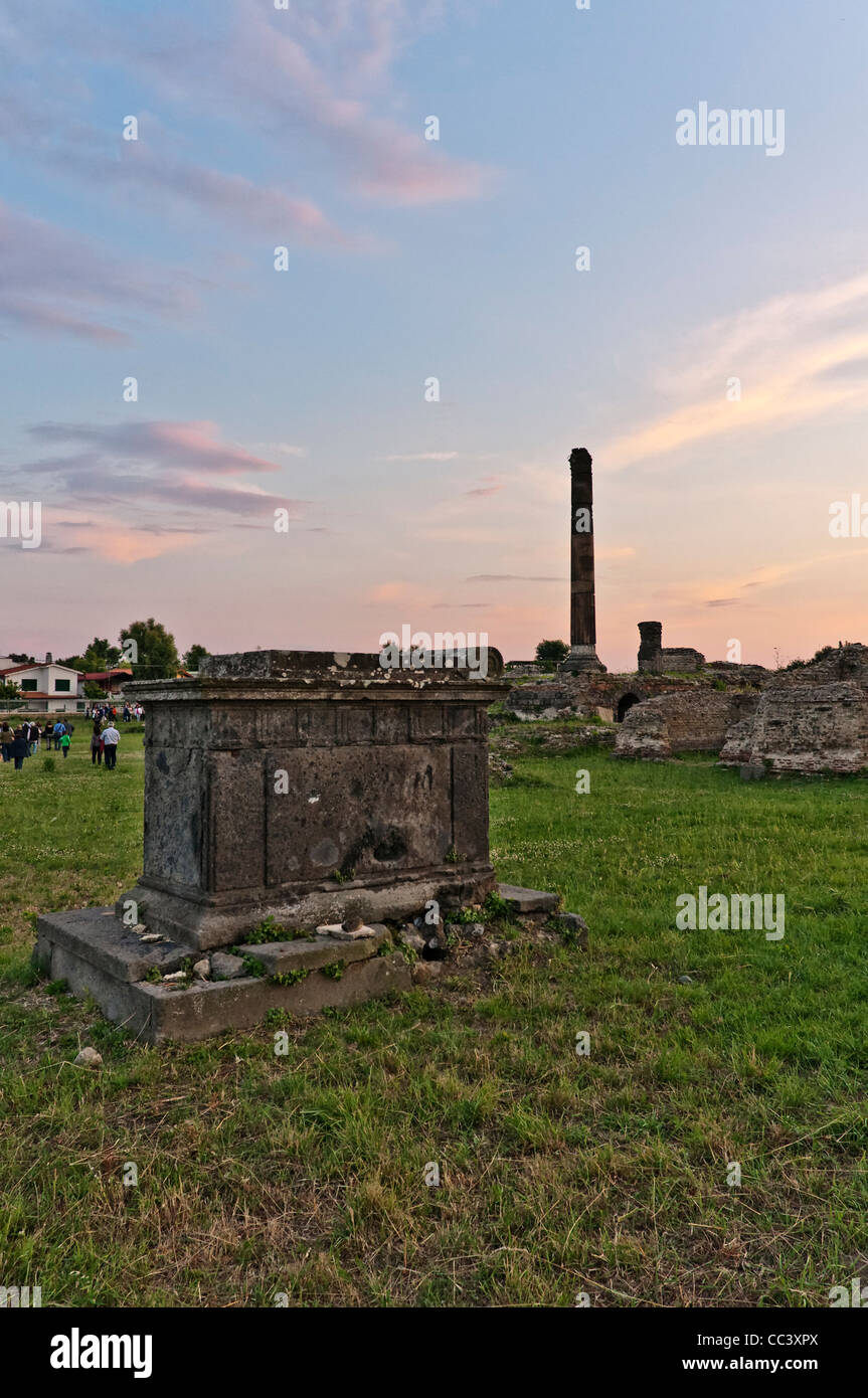 Scipio tombs, Liternum roman village, archeological site in Giugliano, Naples, Campania, South of italy Stock Photo