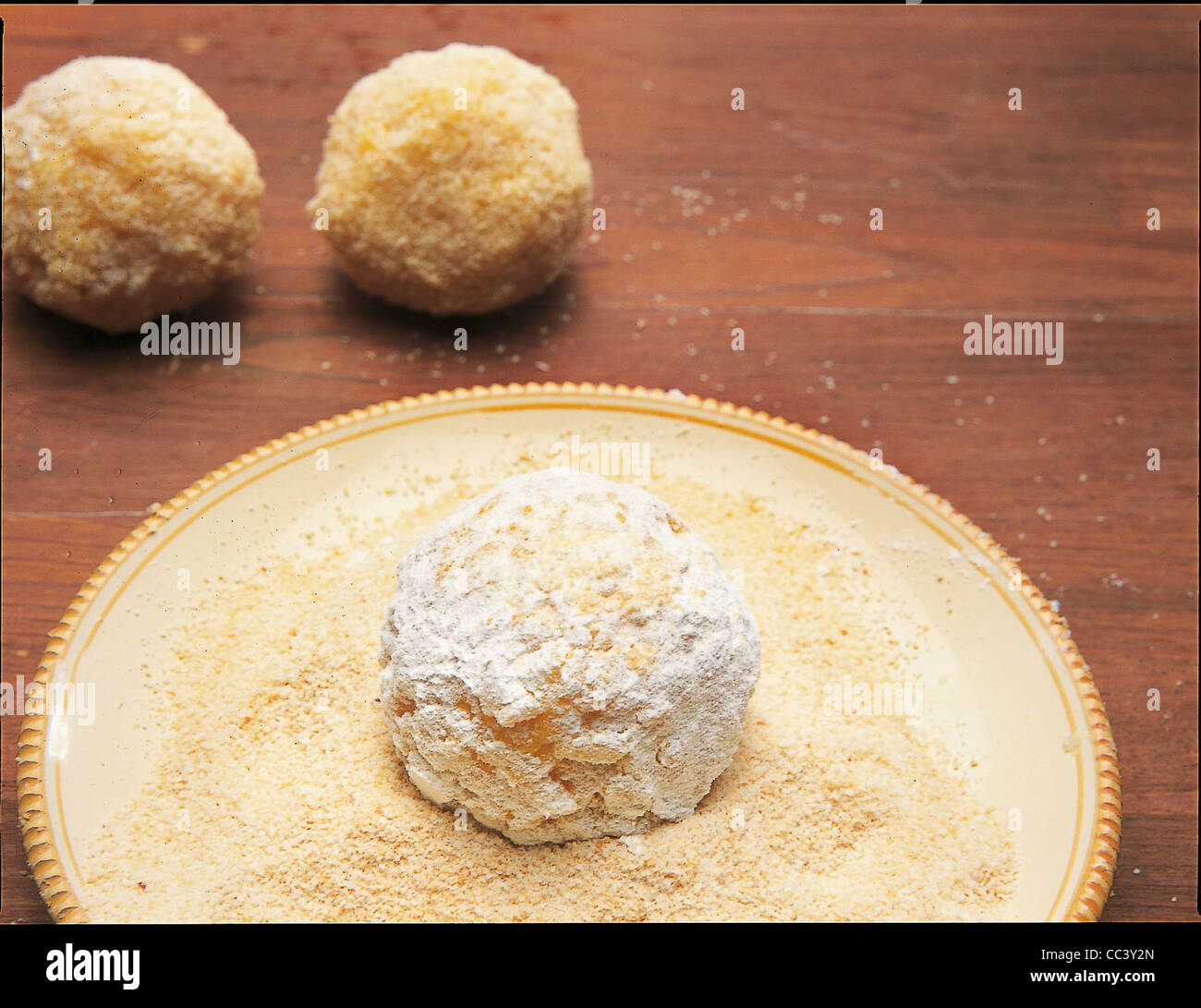 Cuisine DeepFried Rice Balls Step 6 Stock Photo Alamy