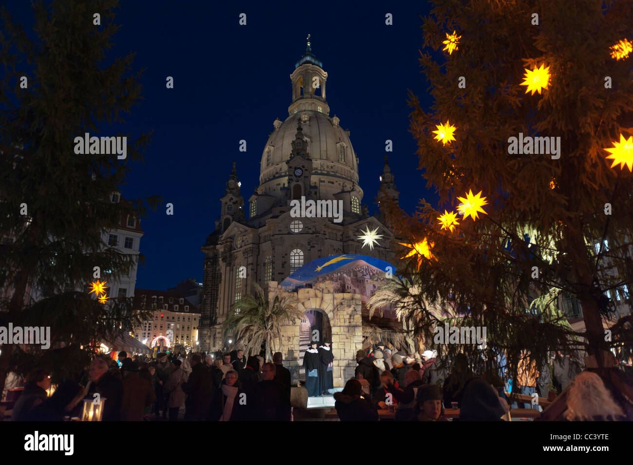 Christmas market in Dresden. Saxony, Germany, Europe Stock Photo