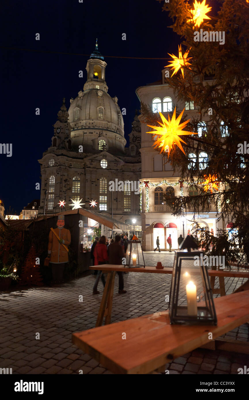 Christmas market in Dresden. Saxony, Germany, Europe Stock Photo