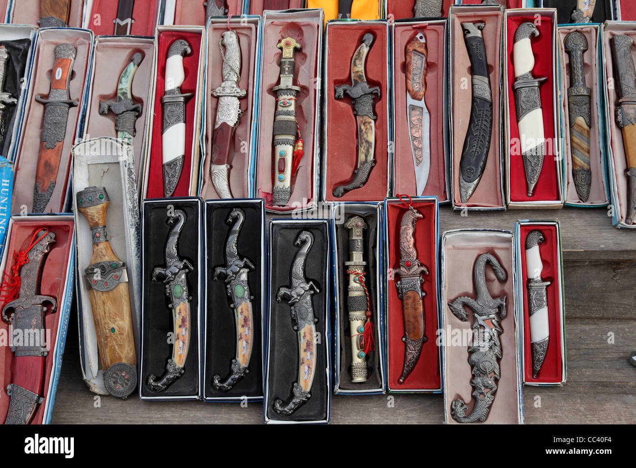 Arabian souvenirs Oriental knife with ornament Stock Photo Alamy