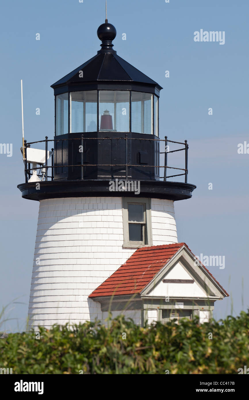 Brant Point Lighthouse Nantucket Island Cape Cod Massachusetts USA Stock Photo