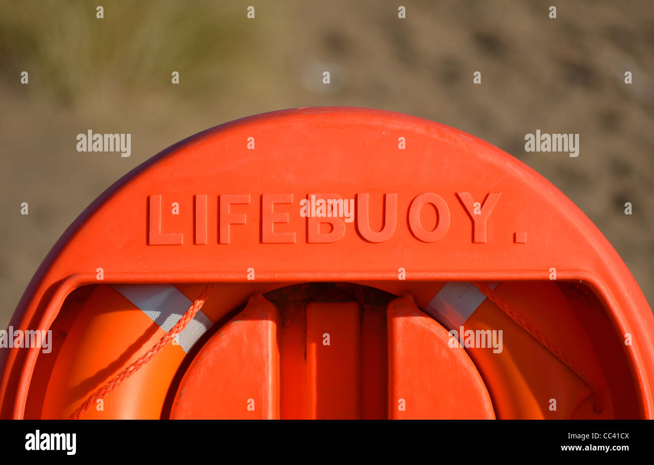 life bouy, close up water rescue life saving device Stock Photo