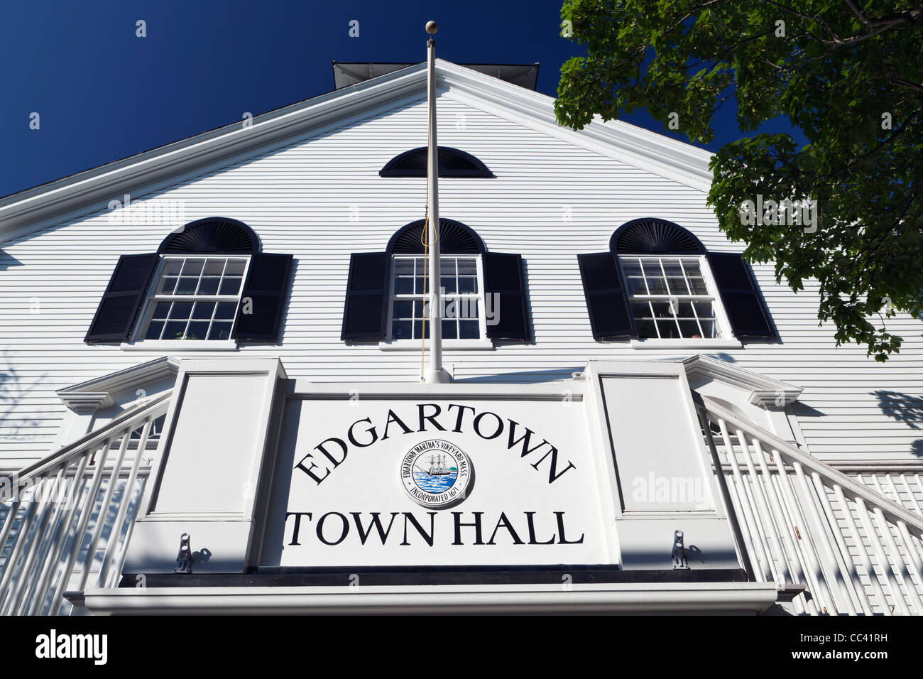 Town Hall Edgartown Village Martha's Vineyard Massachusetts New England USA Stock Photo Alamy