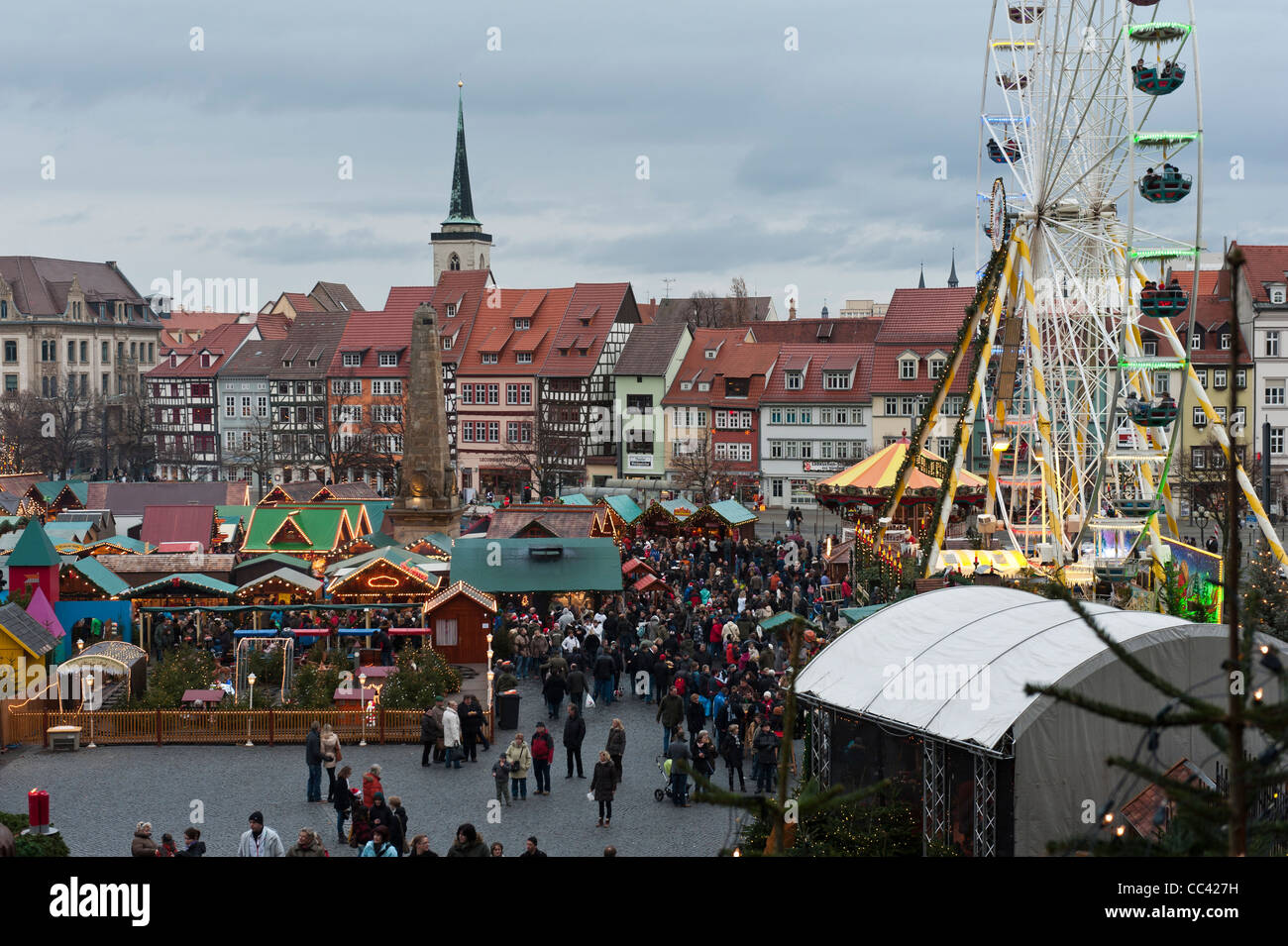 Erfurt Christmas Market. Cathedral Square. Thuringia, Germany, Europe Stock Photo