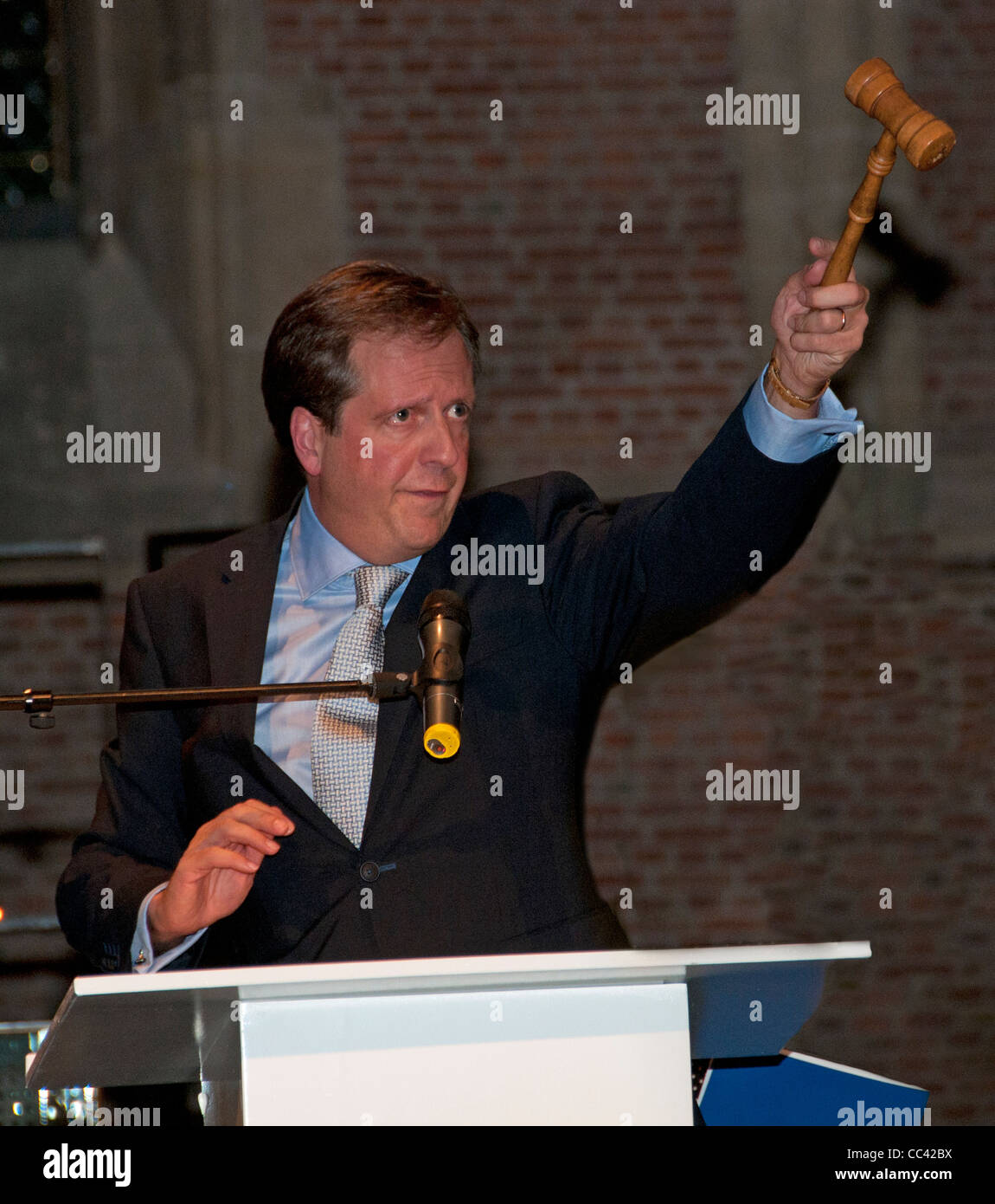 Alexander Pechtold as auctioneer Dutch politician Democrats 66 Democraten D66 party Minister Netherlands Stock Photo