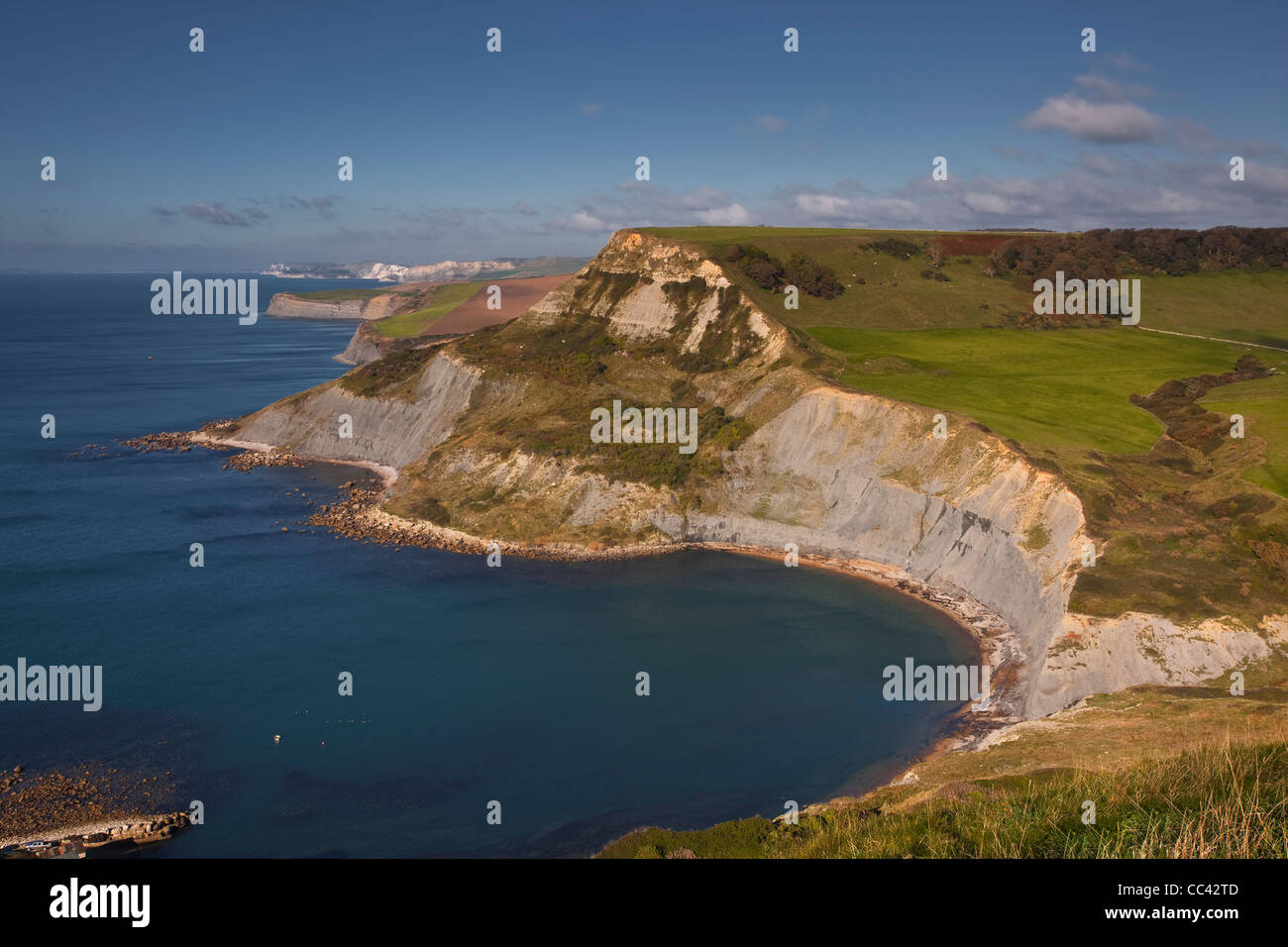 The stunning cliffs of Chapman's Pool along the Jurassic Coastline in Dorset. Stock Photo