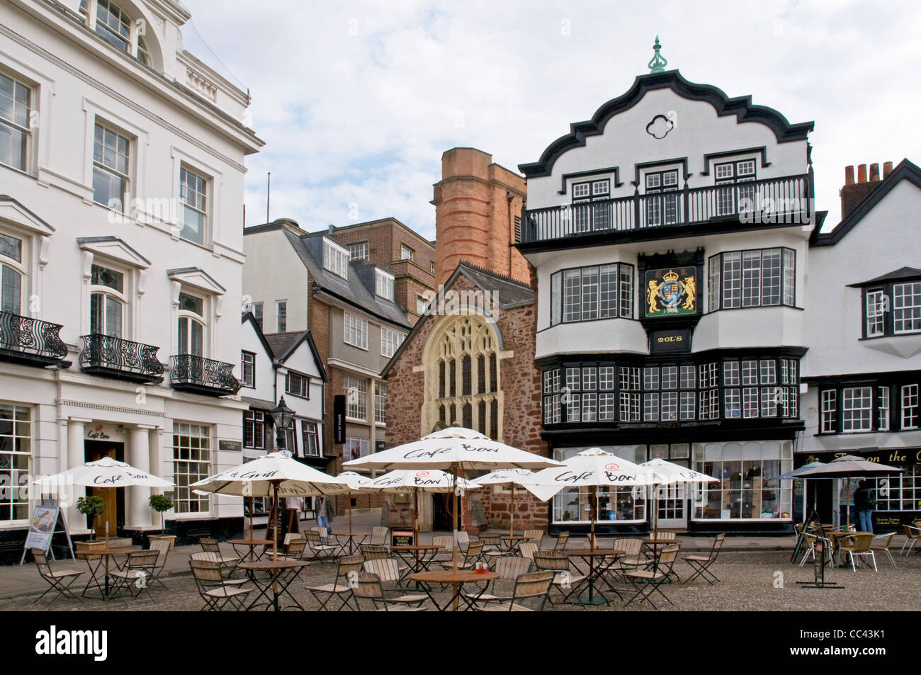 Mols old coffee shop on Cathedral Yard, Exeter City Stock Photo - Alamy