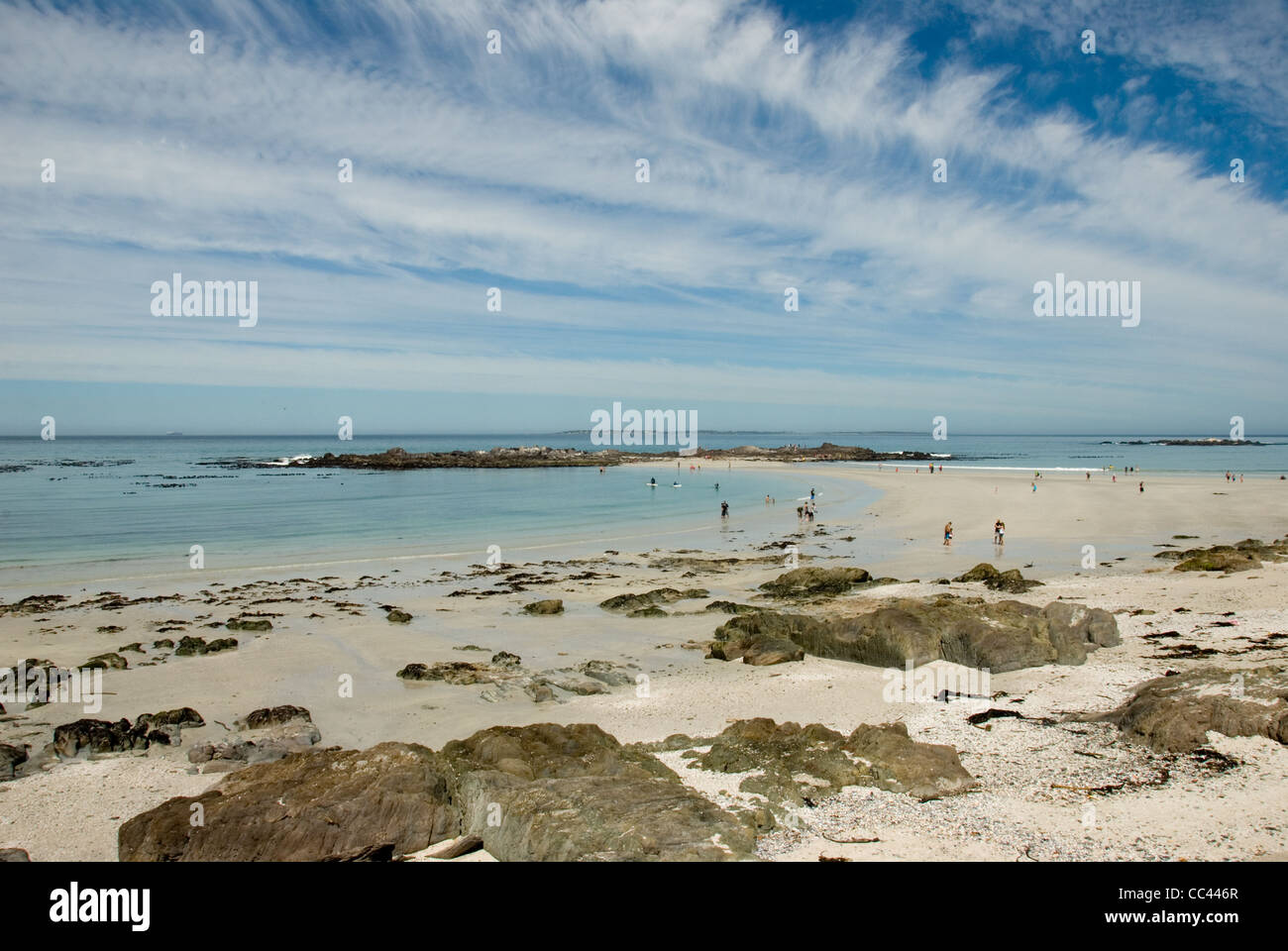 Beautiful scenic ocean view at big bay, Cape Town. Stock Photo