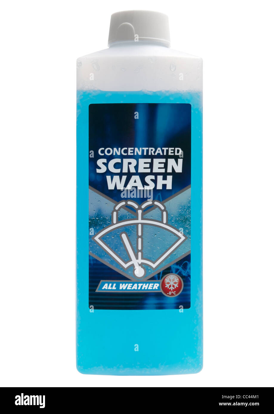 Bottle of concentrated screen wash on white background Stock Photo