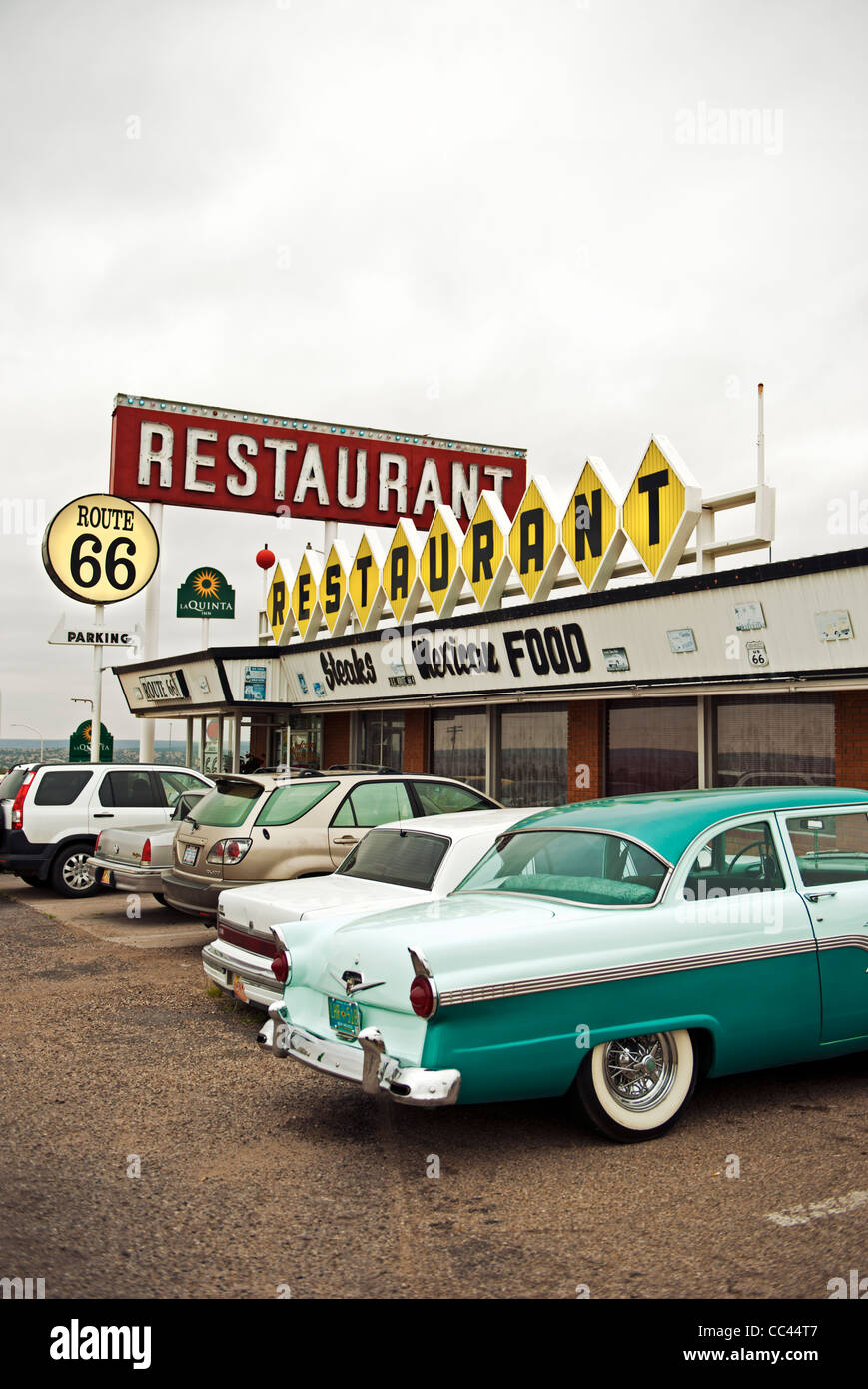 Route 66 Restaurant, 2295 Historic Route 66 (1819 Will Rogers Drive), Santa Rosa, New Mexico Stock Photo