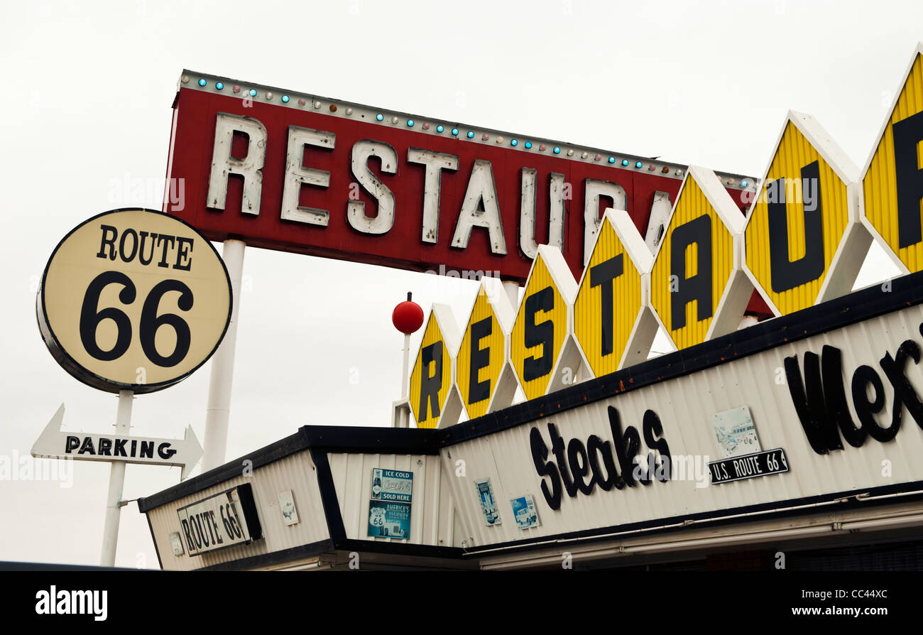 Route 66 Restaurant, 2295 Historic Route 66 (1819 Will Rogers Drive), Santa Rosa, New Mexico Stock Photo