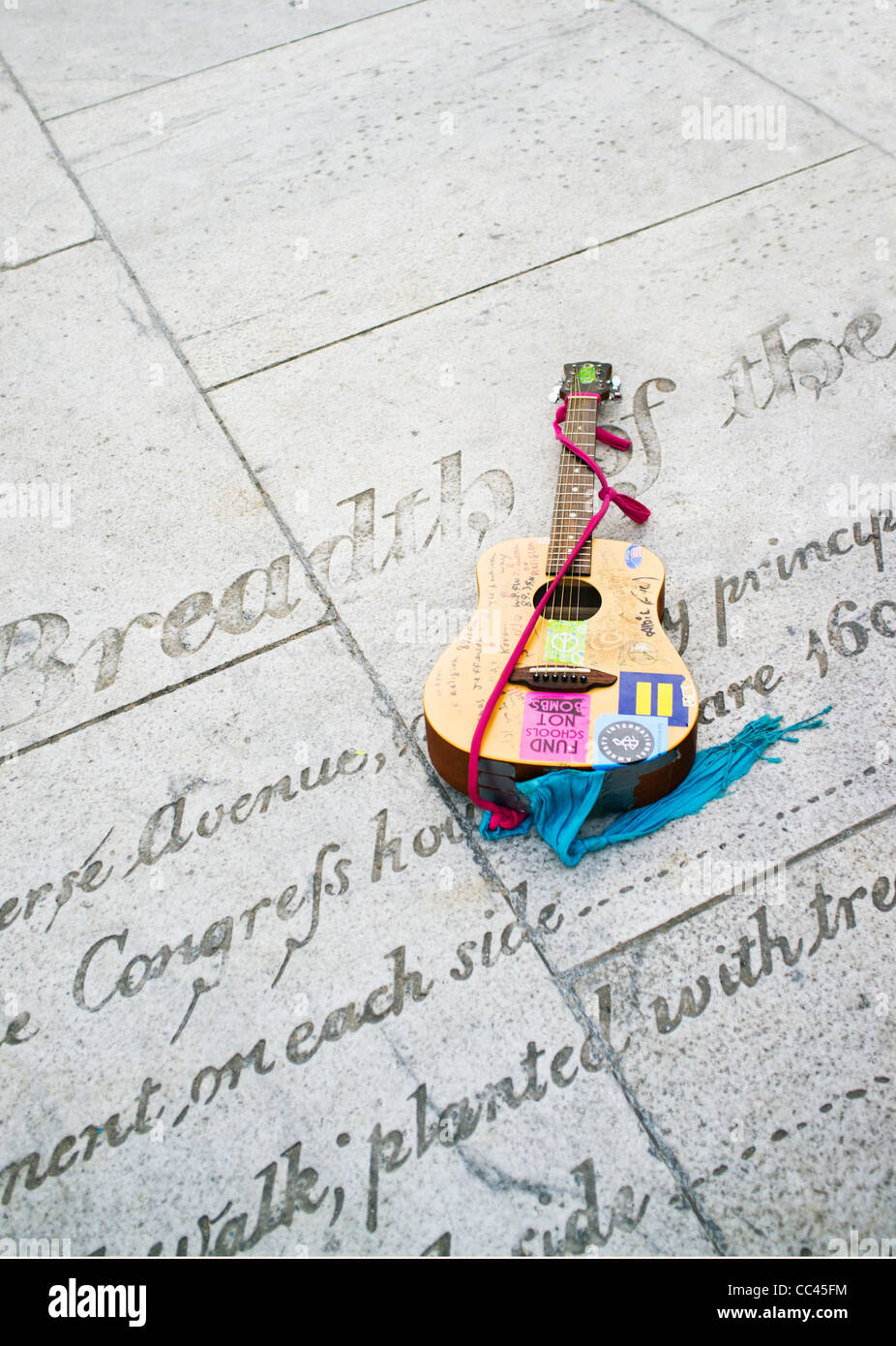 An iconic image from the Occupy DC movement at Freedom Plaza in Washington DC Stock Photo