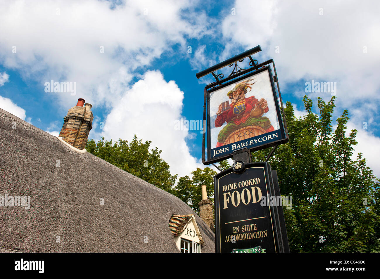 Pub sign at the John Barleycorn Inn Duxford Cambridge UK a