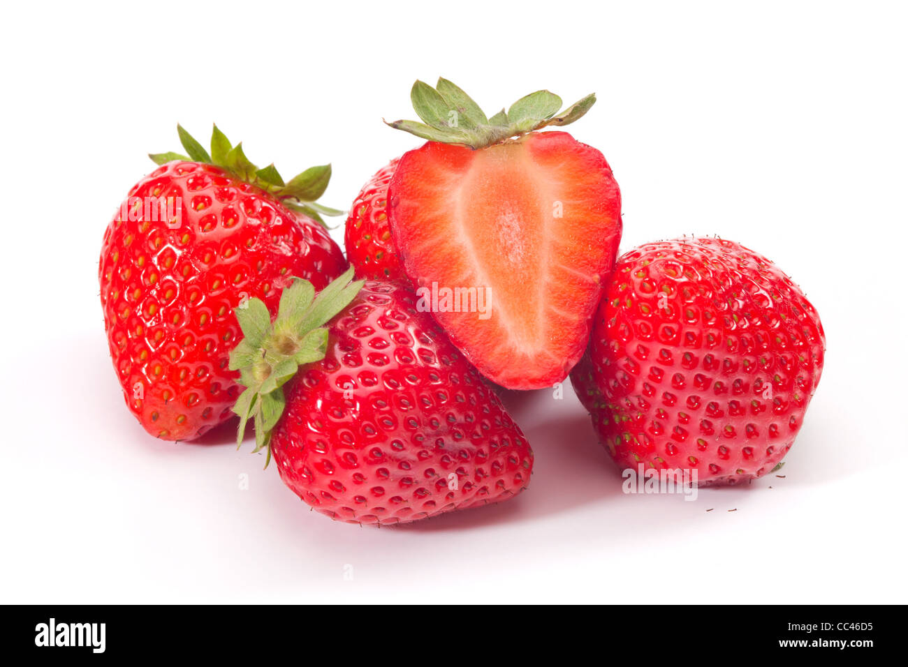 The pile of red Strawberries Stock Photo