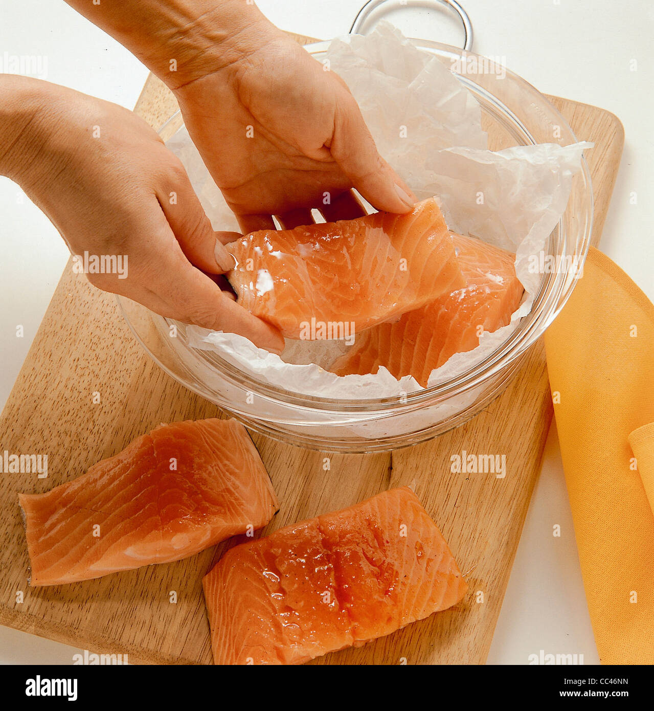 Kitchen Salmon Spices And Honey 3 Stock Photo Alamy