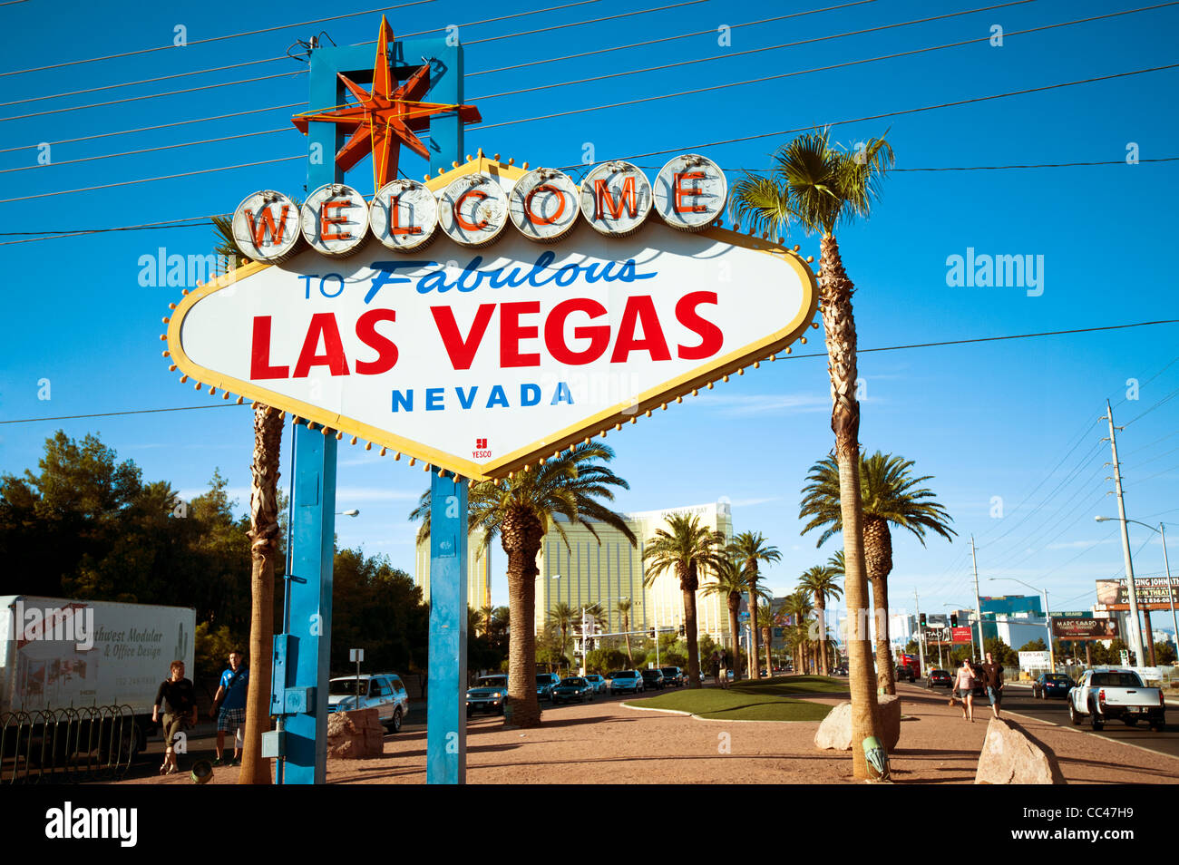 The iconic Las Vegas  welcome sign Stock Photo